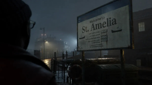 Welcome to St. Amelia sign from Silent Hill Townfall release trailer